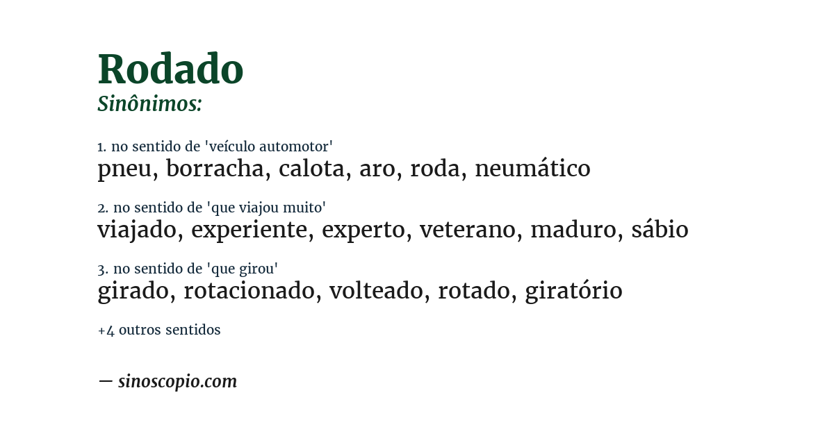 Sinônimo de rodado