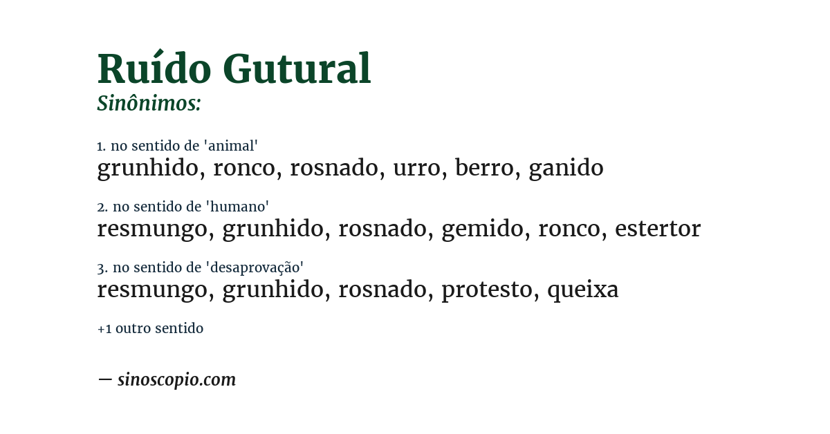 Sinônimo de ruído gutural