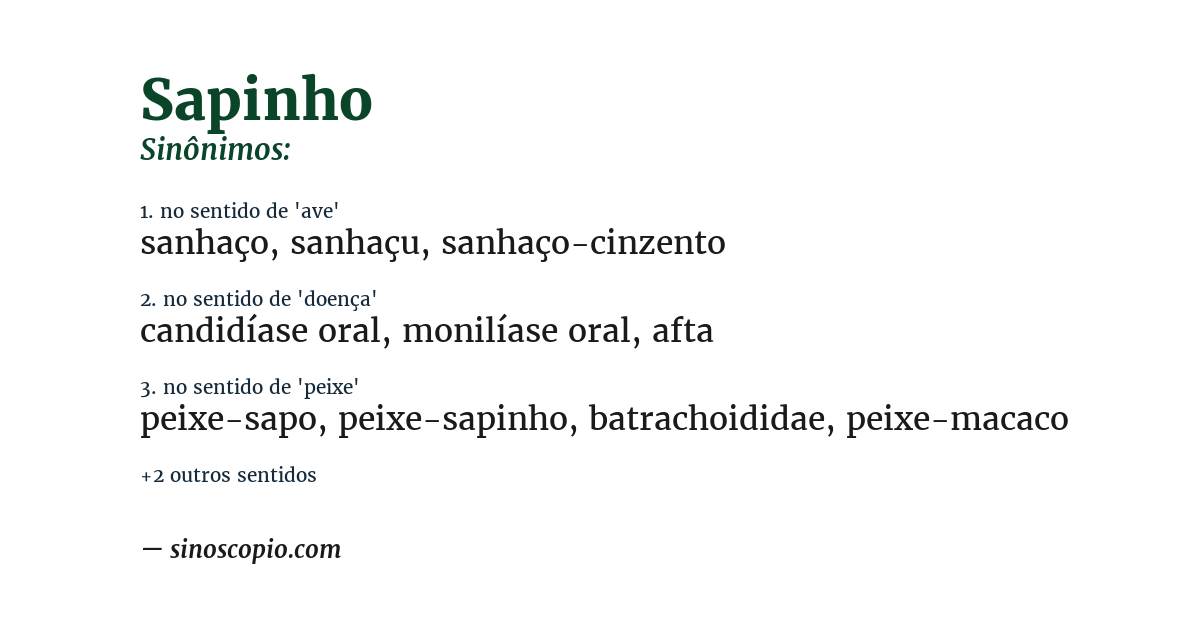 Sinônimo de sapinho
