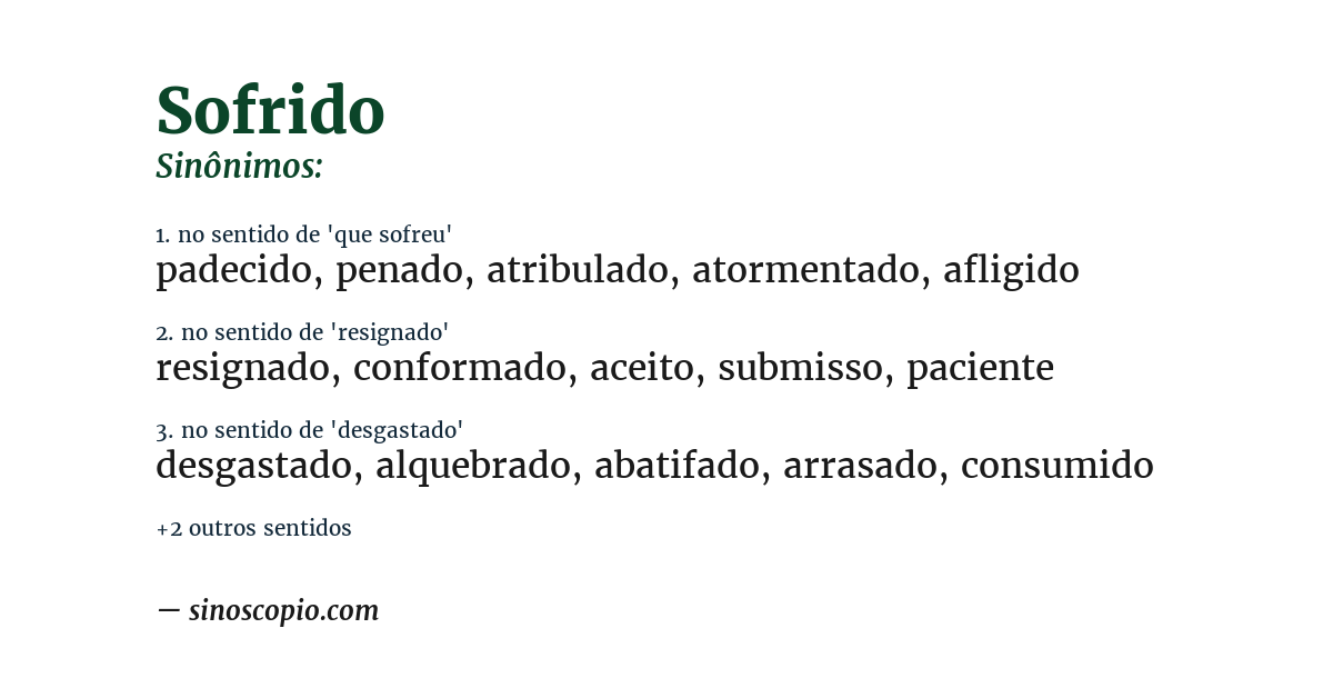 Sinônimo de sofrido