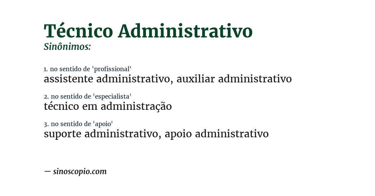 Sinônimo de técnico administrativo
