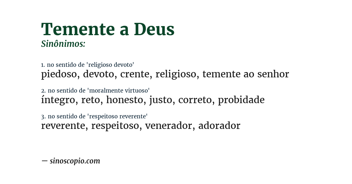 Sinônimo de temente a deus