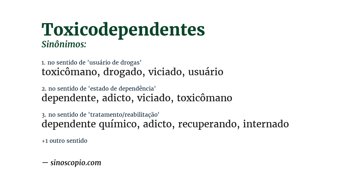 Sinônimo de toxicodependentes