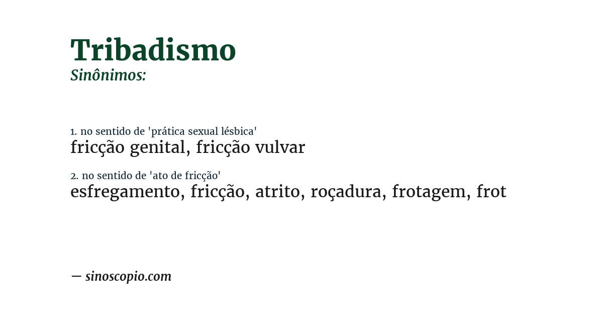 Sinônimo de tribadismo