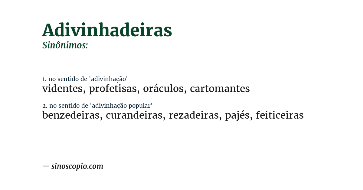 Sinônimo de adivinhadeiras