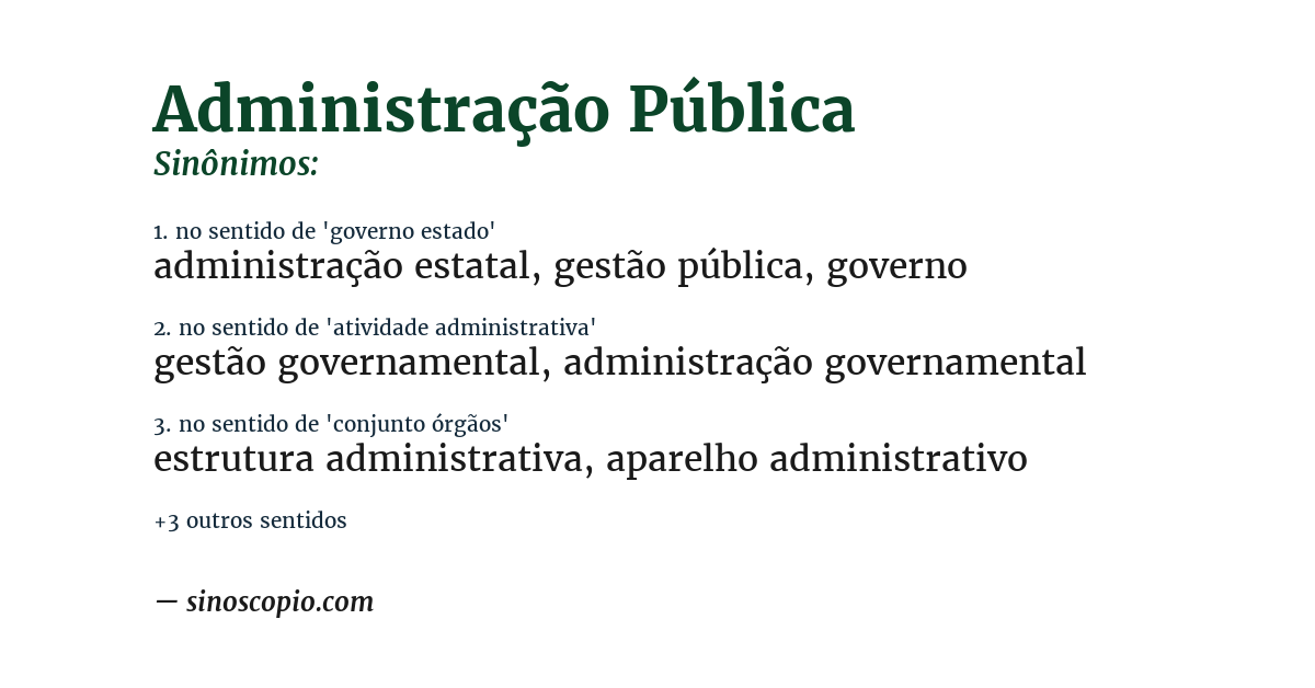Sinônimo de administração pública
