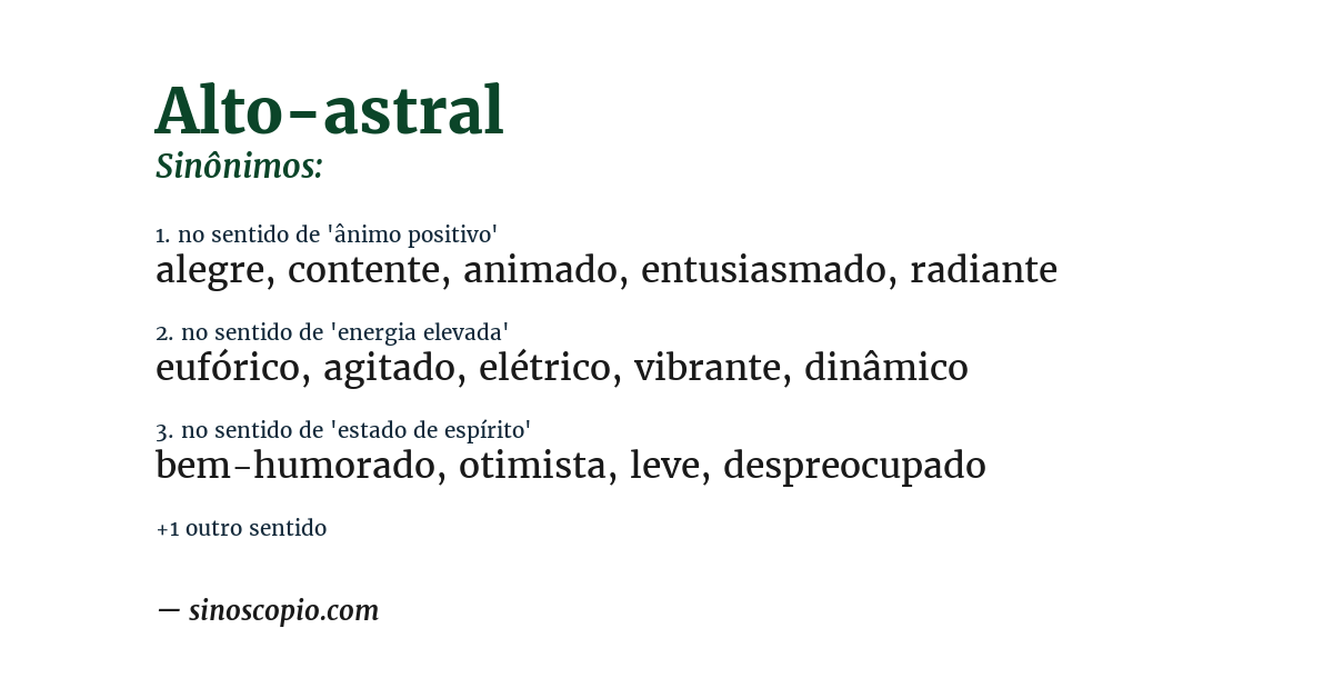Sinônimo de alto-astral