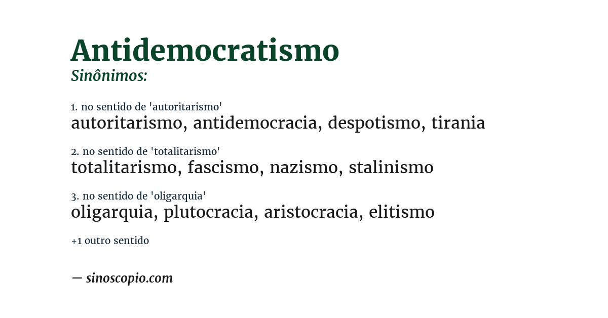 Sinônimo de antidemocratismo