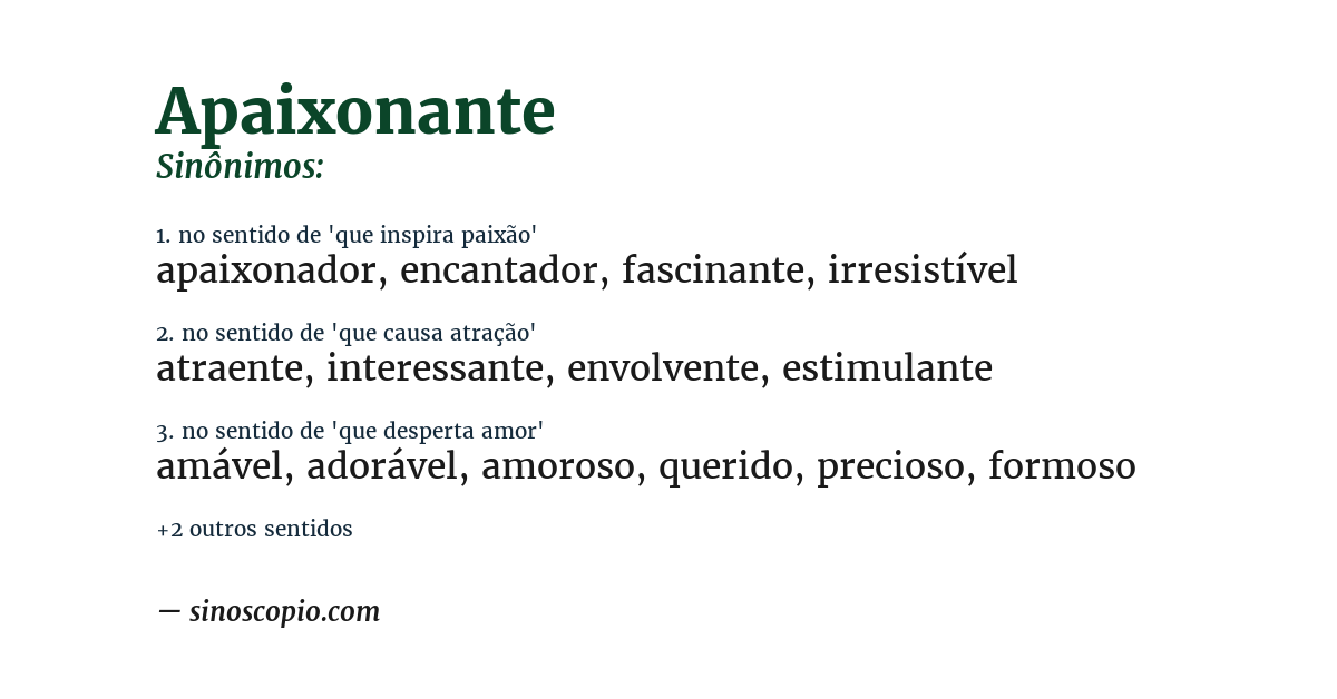 Sinônimo de apaixonante