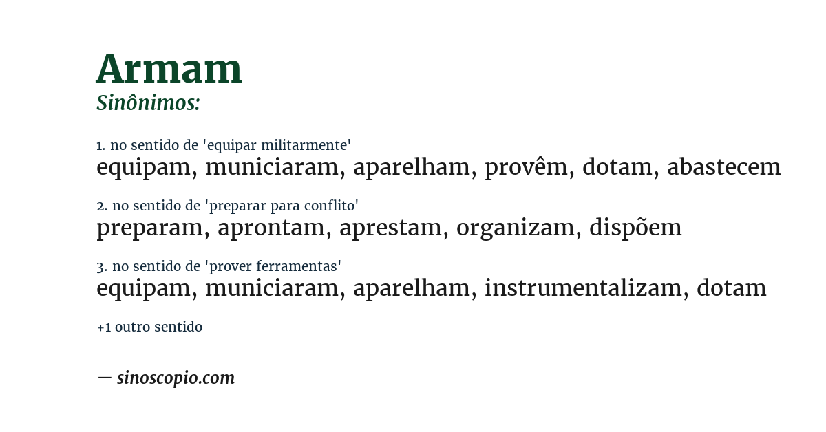 Sinônimo de armam