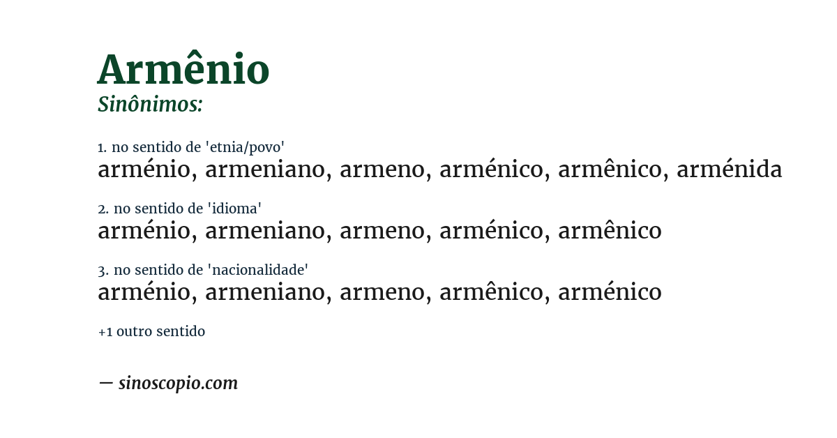 Sinônimo de armênio
