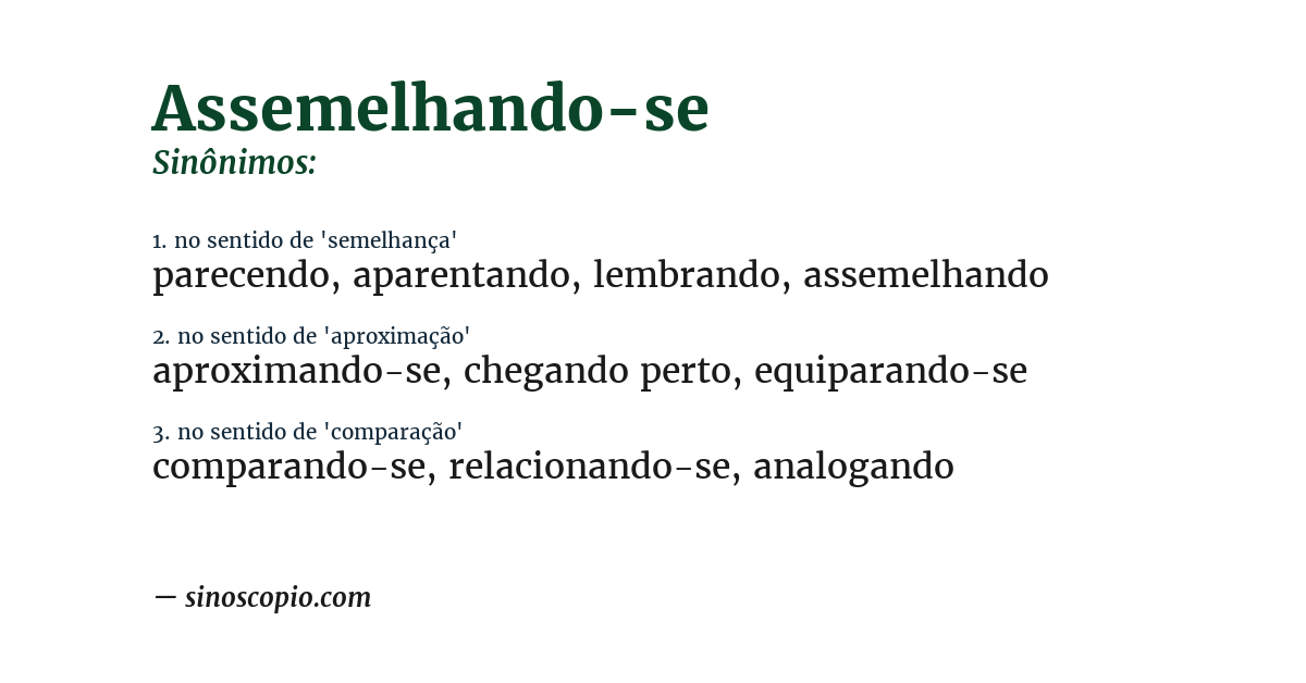 Sinônimo de assemelhando-se