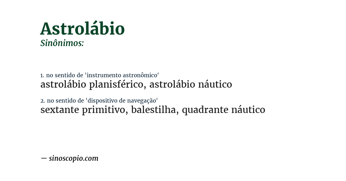 Sinônimo de astrolábio