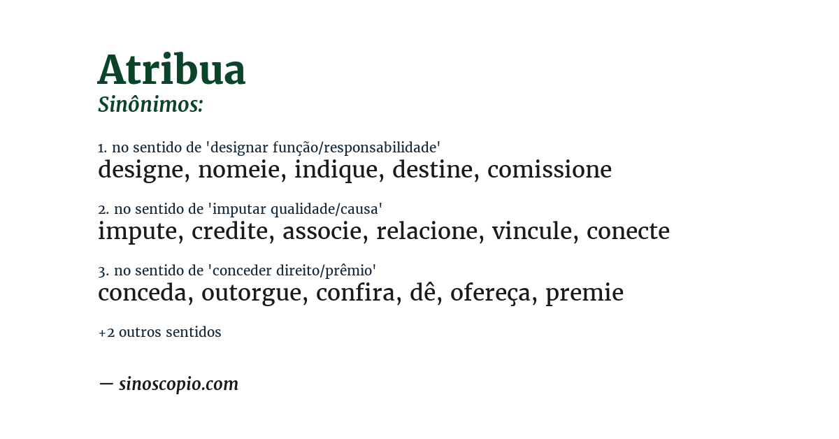 Sinônimo de atribua