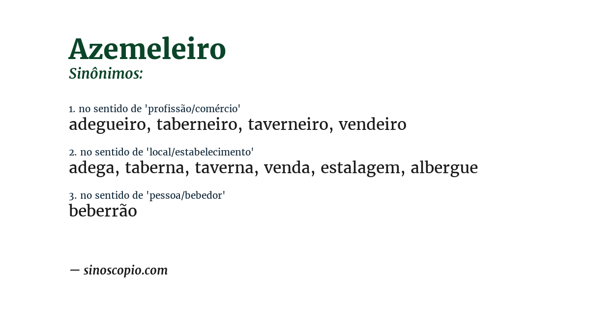 Sinônimo de azemeleiro