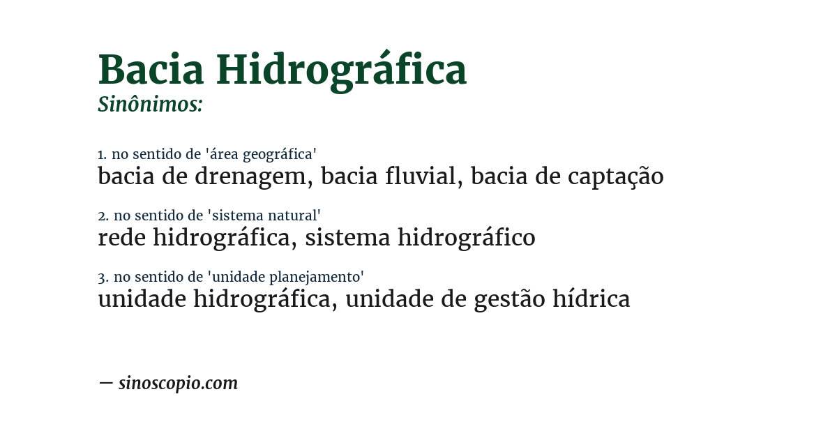 Sinônimo de bacia hidrográfica