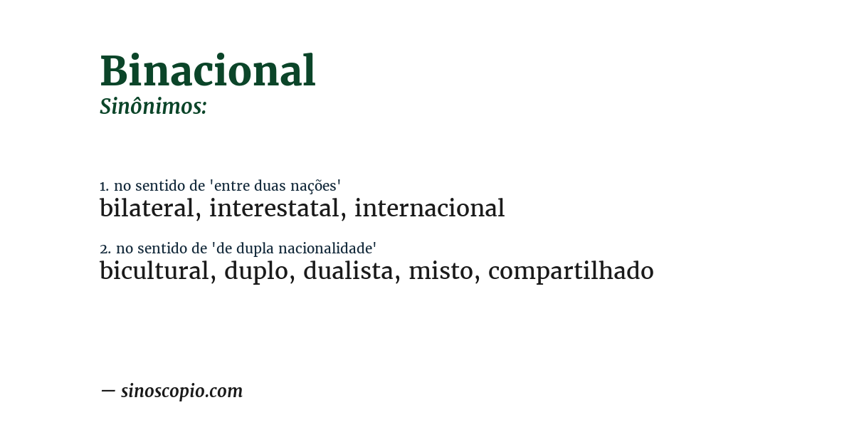 Sinônimo de binacional