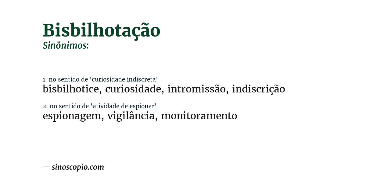 Sinônimo de bisbilhotação