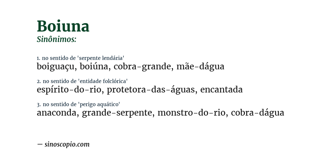 Sinônimo de boiuna