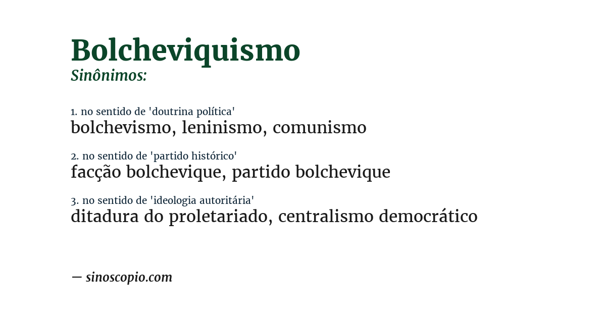Sinônimo de bolcheviquismo