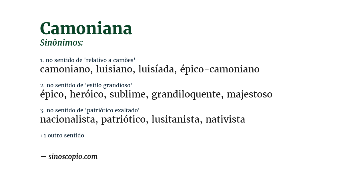 Sinônimo de camoniana