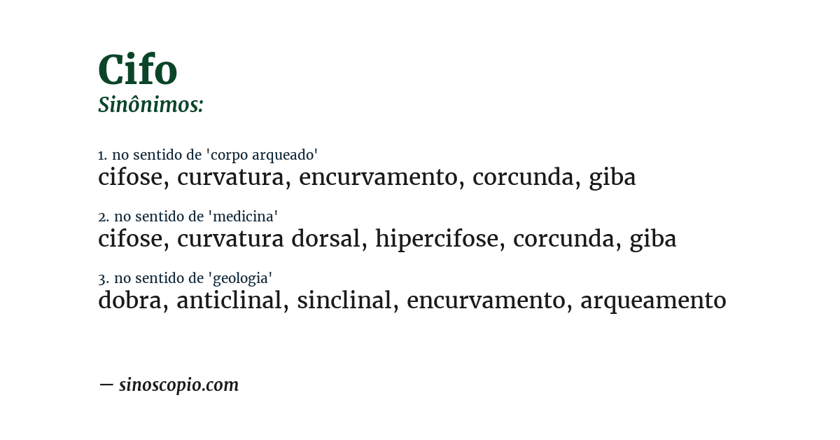 Sinônimo de cifo