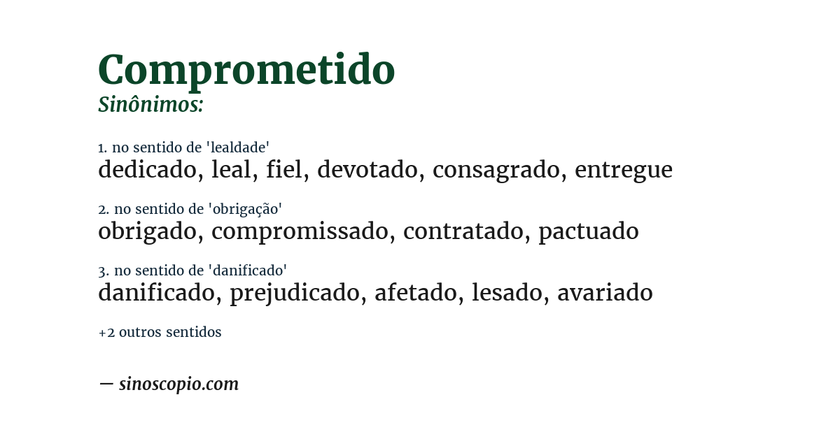 Sinônimo de comprometido