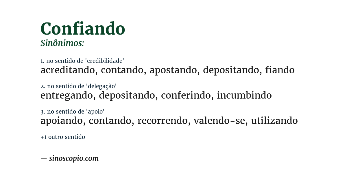 Sinônimo de confiando