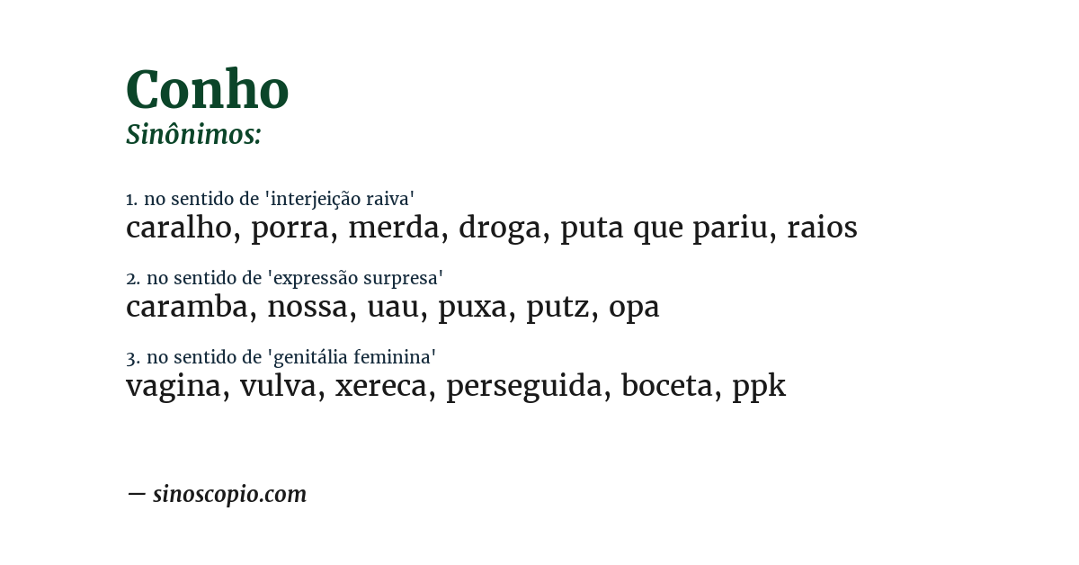 Sinônimo de conho