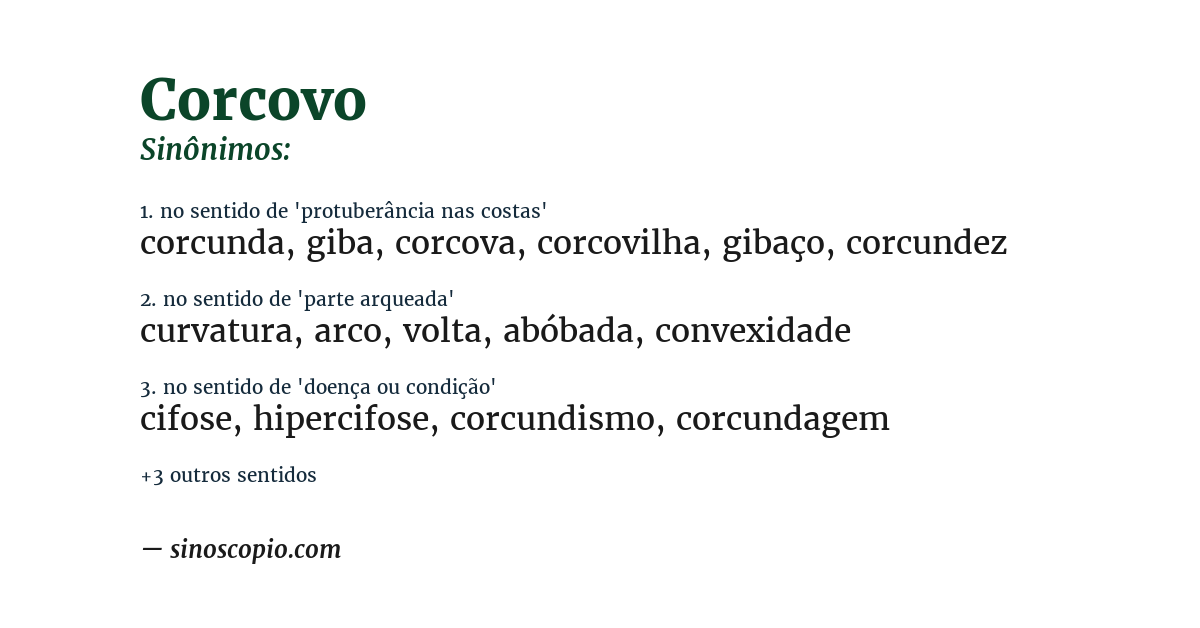 Sinônimo de corcovo