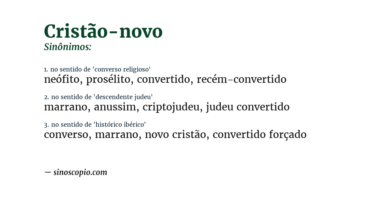 Sinônimo de cristão-novo