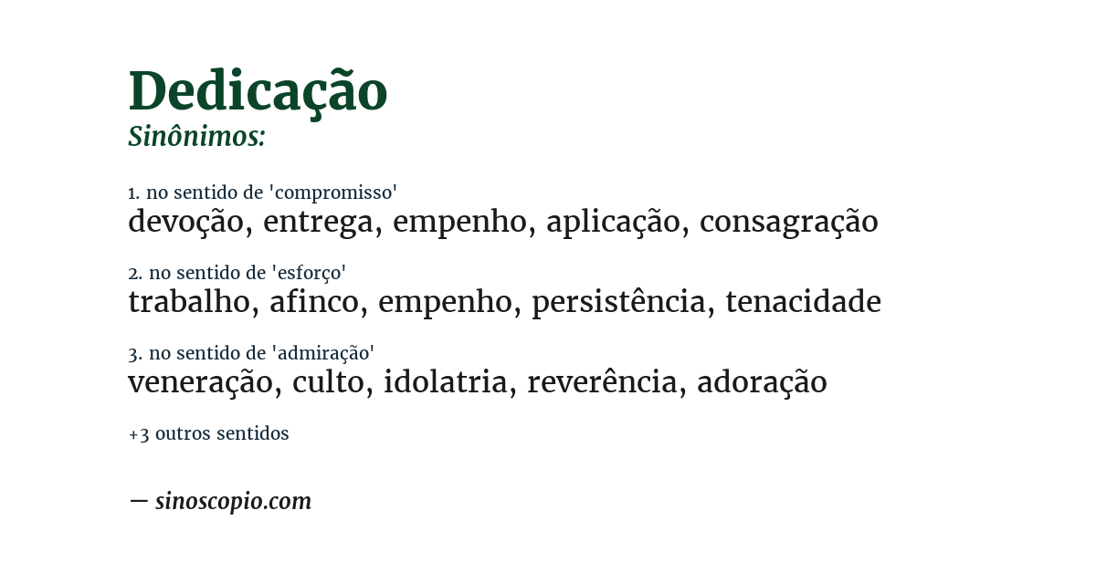 Sinônimo de dedicação