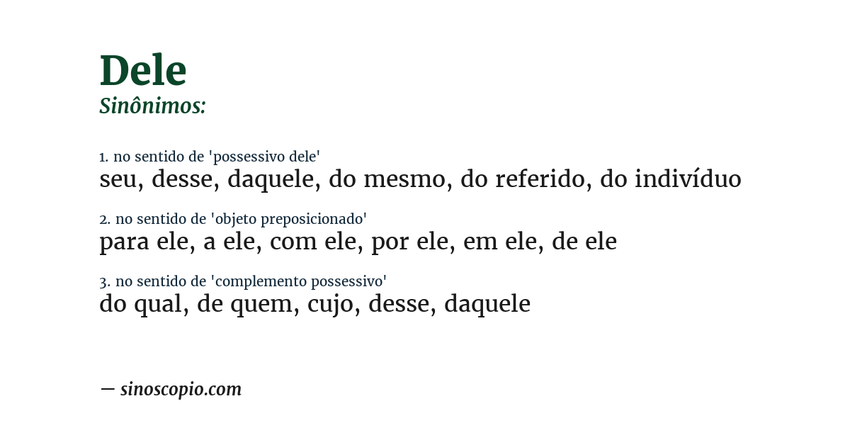 Sinônimo de dele