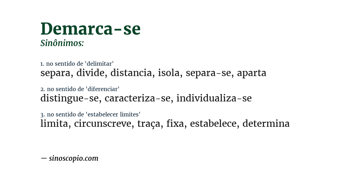 Sinônimo de demarca-se
