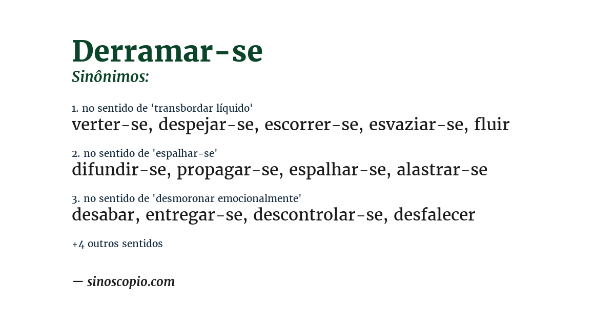 Sinônimo de derramar-se