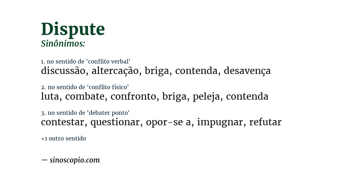 Sinônimo de dispute