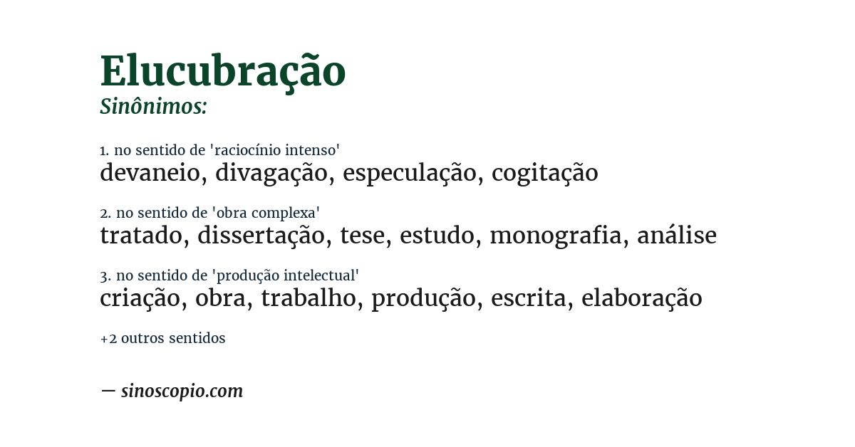 Sinônimo de elucubração