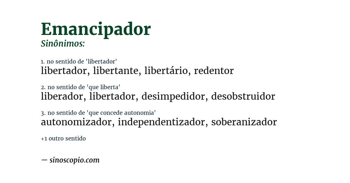 Sinônimo de emancipador