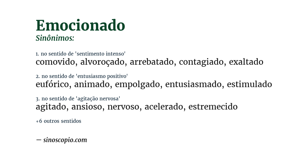 Sinônimo de emocionado