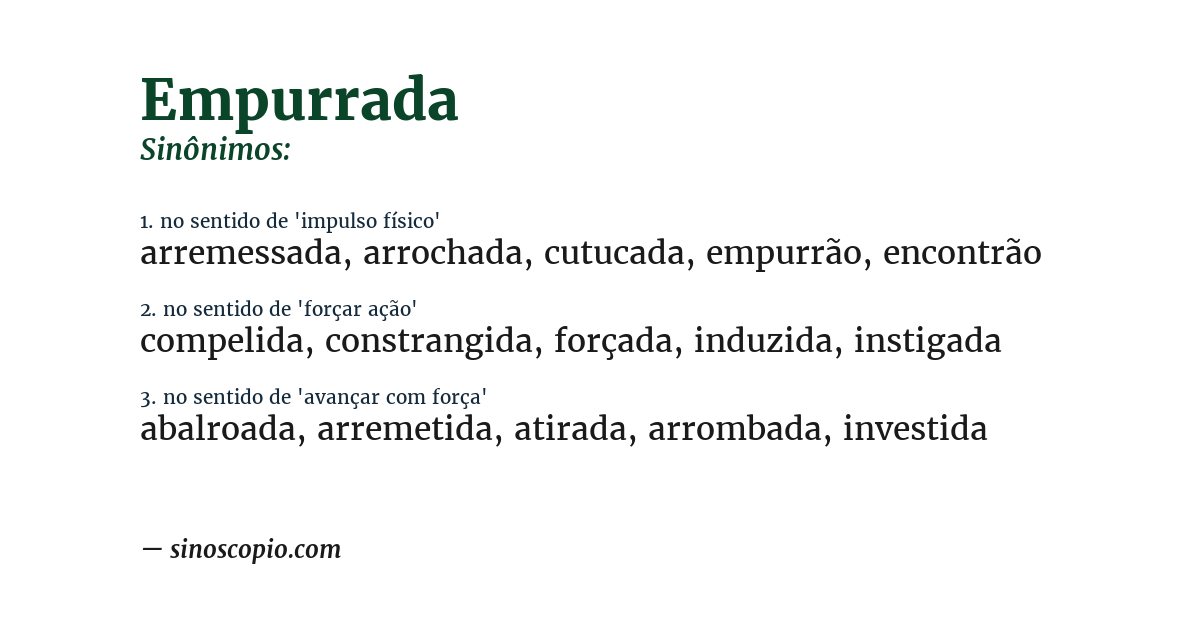 Sinônimo de empurrada