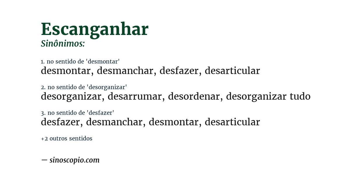 Sinônimo de escanganhar