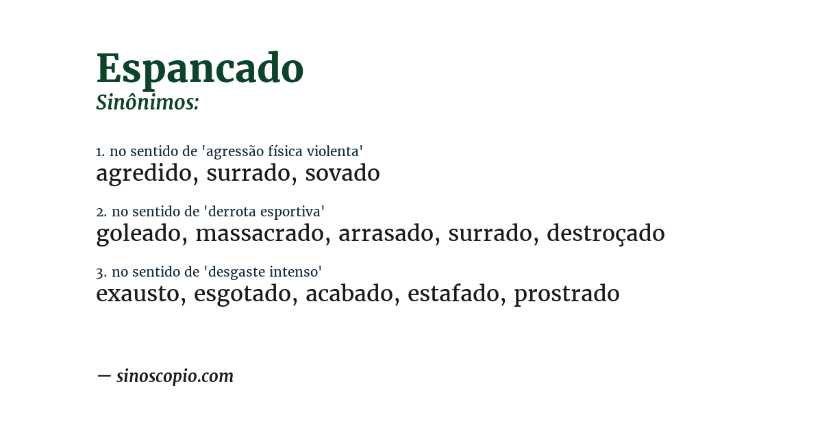 Sinônimo de espancado
