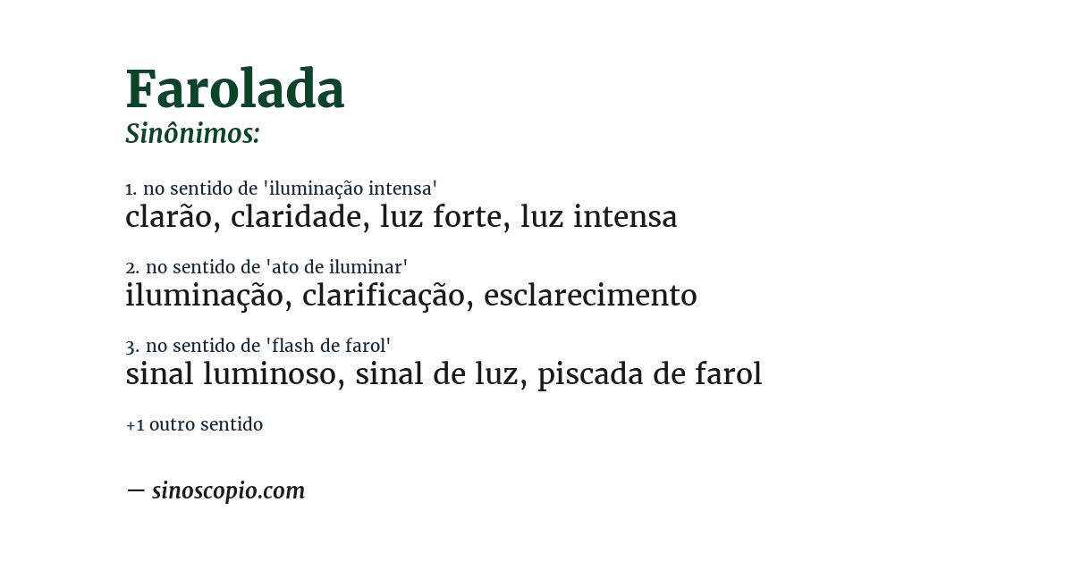 Sinônimo de farolada