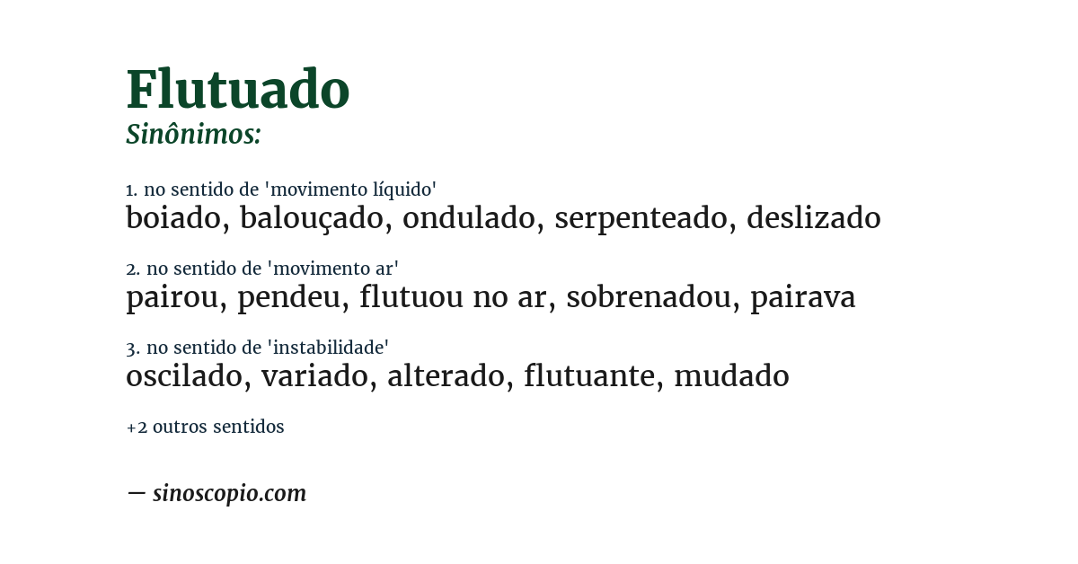 Sinônimo de flutuado