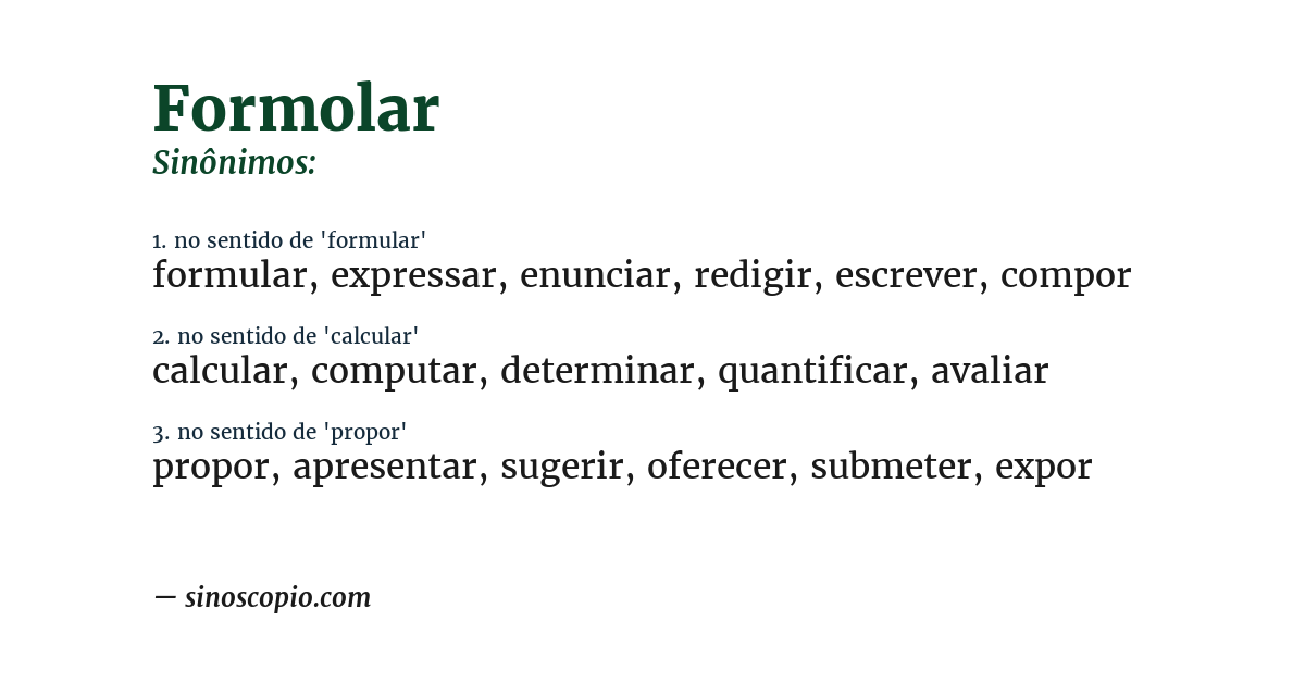 Sinônimo de formolar
