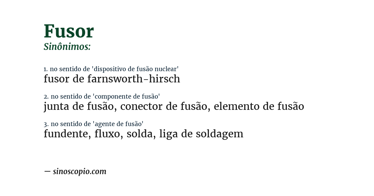 Sinônimo de fusor