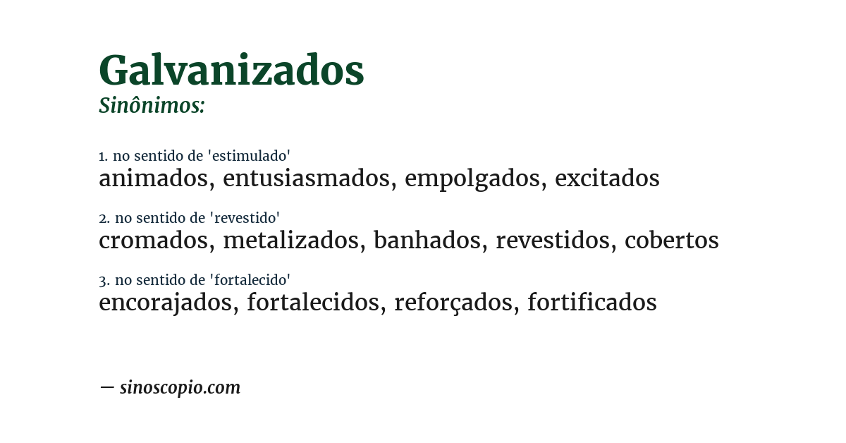 Sinônimo de galvanizados