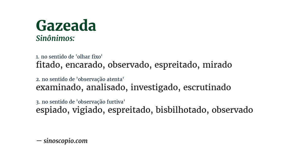 Sinônimo de gazeada