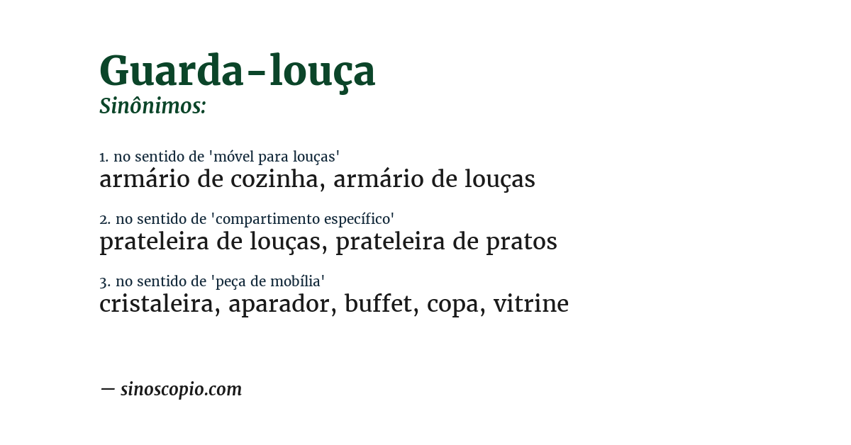 Sinônimo de guarda-louça