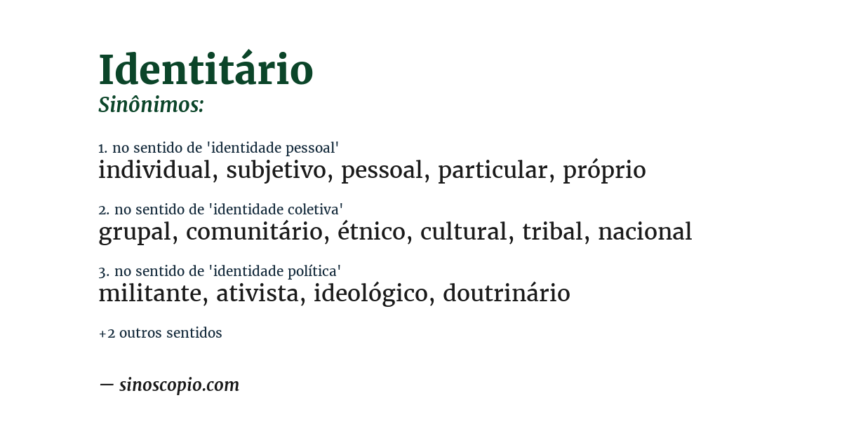 Sinônimo de identitário